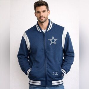 💙NFL Dallas Cowboys Navy and White Varsity Bomber Jacket with Star Logo size L